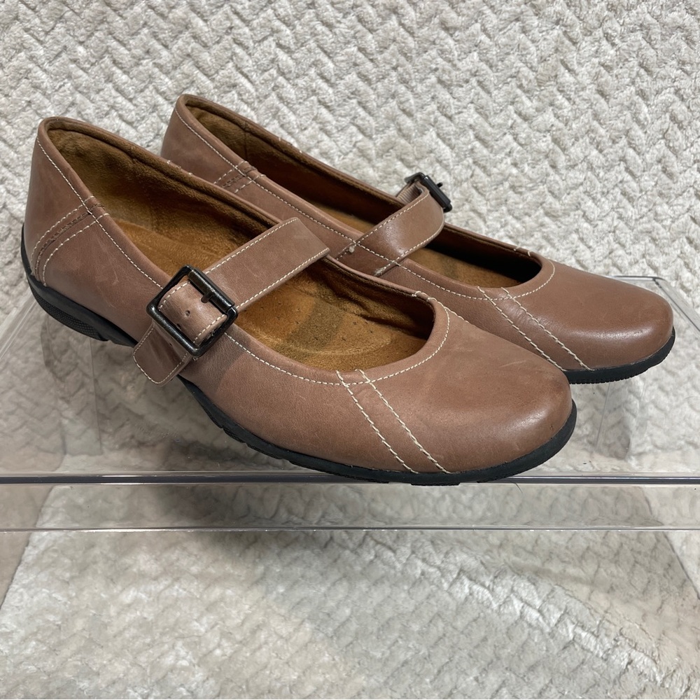 Natural Soul by Naturalizer Womens 90s Style Brown Leather Mary Jane‎ Shoes 8.5